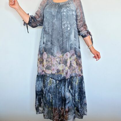 Rochie matase MARIANA F2 gri