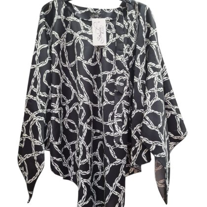 Bluza romb din satin print abstract