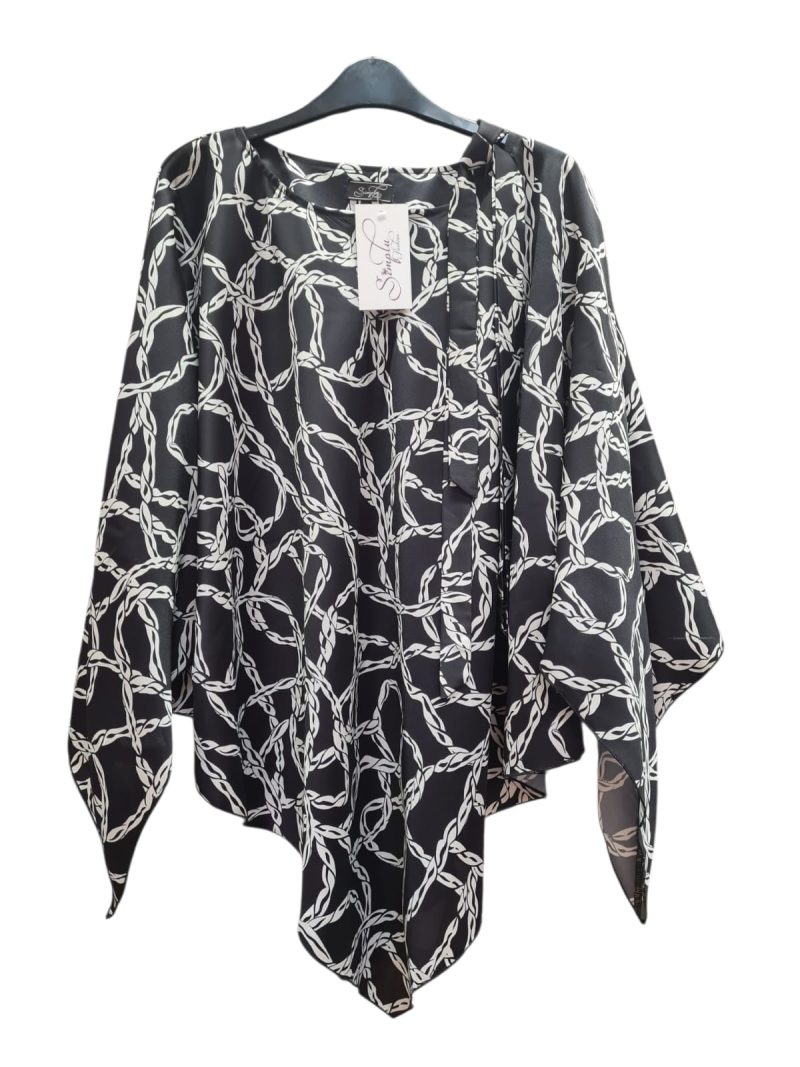 Bluza romb din satin print abstract