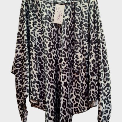 Bluza romb satin animal print