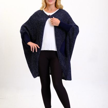 Cardigan cu buzunare bleumarin