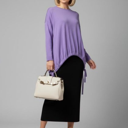 Bluza asimetrica cu snur mov