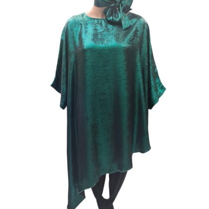 Bluza Chic cu un colț verde M1