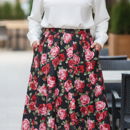 Fustă Mirela floral A1