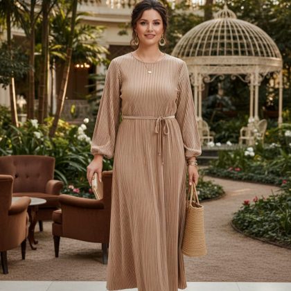 Rochie SANDA F01 catifea raiata