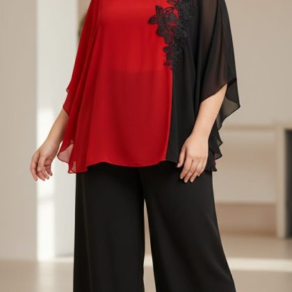 Bluza Mirela rosie din voal si dantela