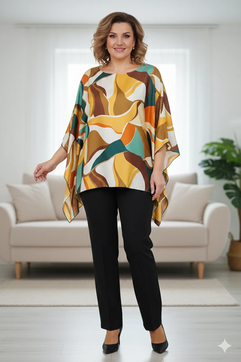 Bluză Mirela satin abstract J1