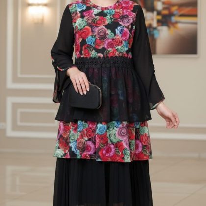 Rochie Sanda 002 floral roz