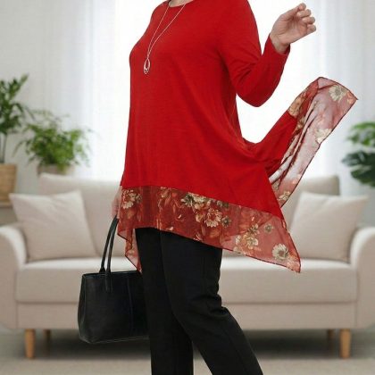Bluză Mariana roșu floral