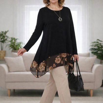 Bluză Mariana negru floral