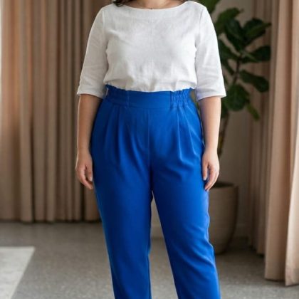 Pantaloni MIRELA conici albastri