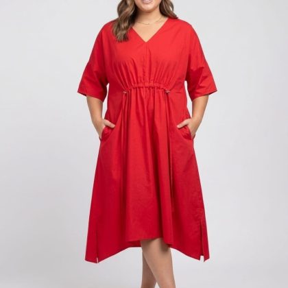 Rochie MIRELA poplin rosie