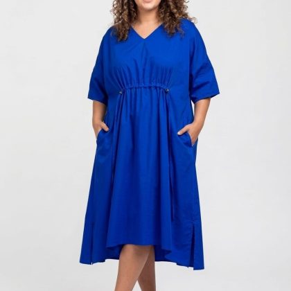 Rochie Mirela poplin albastra