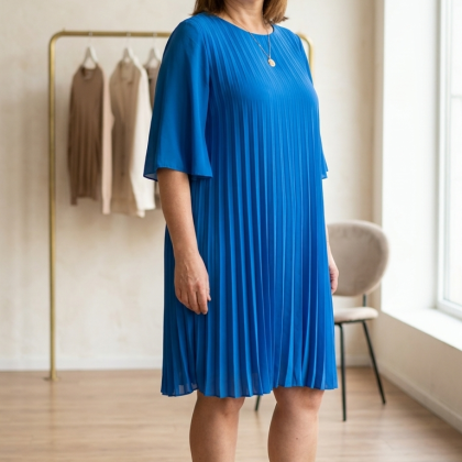 Rochie plisata albastră Elena