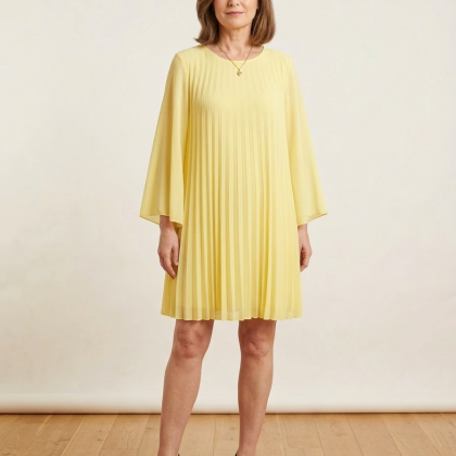 Rochie plisată galbena Elena