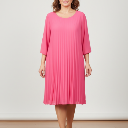 Rochie plisată roz Elena