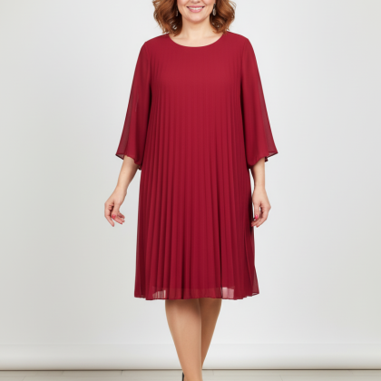 Rochie plisată roșie Elena