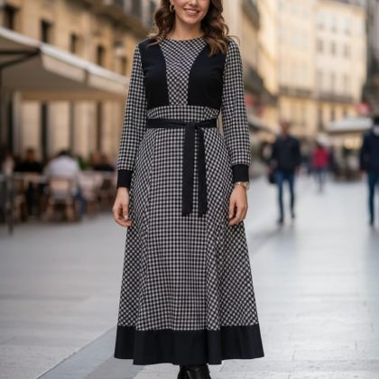 Rochie SANDA alb-negru 01