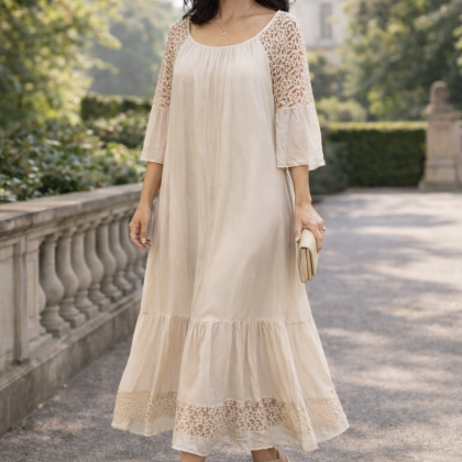 Rochie matase IOANA bej