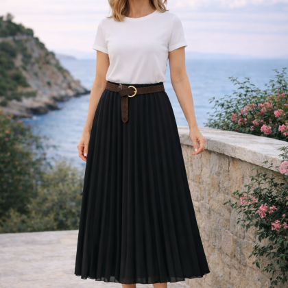 Fusta GETA neagra plisata V1