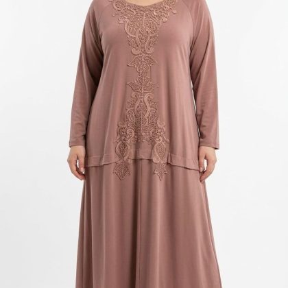 Rochie Boho Chic roz pudra R011