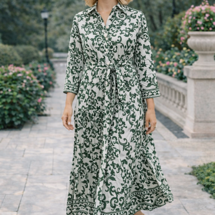 Rochie ELENA alb-verde FT112