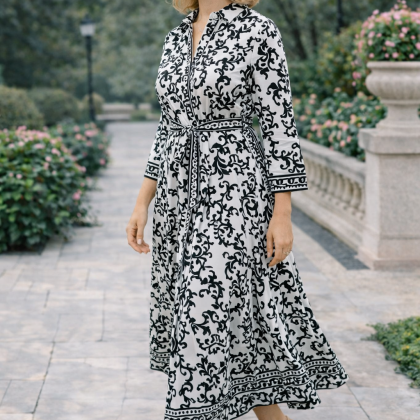 Rochie ELENA alb-negru FT112