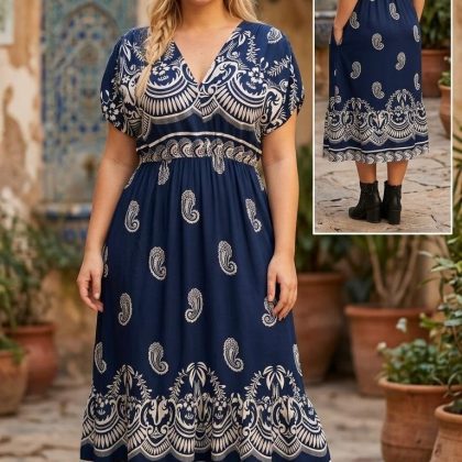 Rochie DANIELA bleumarin decolteu V