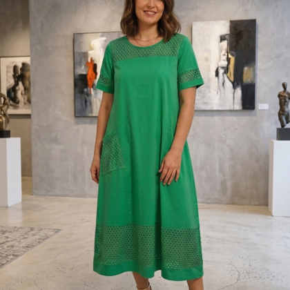 Rochie bumbac verde R1