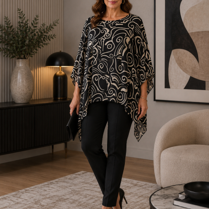 Bluza MIRELA satin negru PT05
