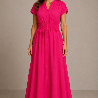 Rochie bumbac ANDRA roz