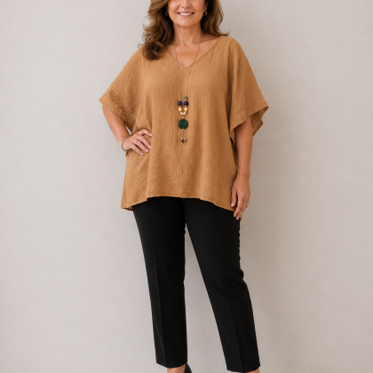 Bluza IRINA mustar colier inclus