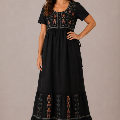 Rochie MARIANA neagra traditionala