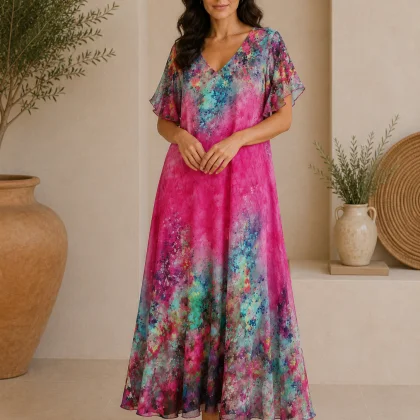 Rochie din vascoza cu matase MARI 08