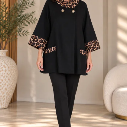 Jacheta GETA animal print neagra 01
