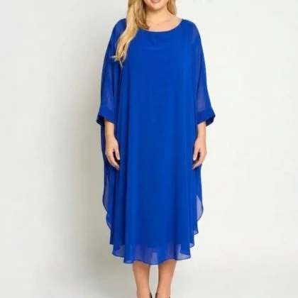 Rochie MIRELA voal albastru