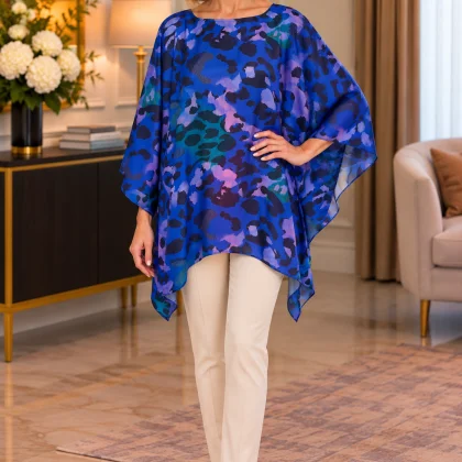 Bluza Alexia animal print albastru