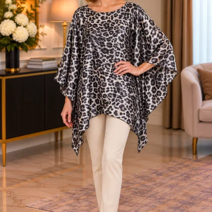 Bluza Alexia animal print gri
