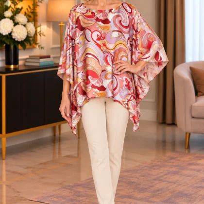 Bluză Alexia print flori roz